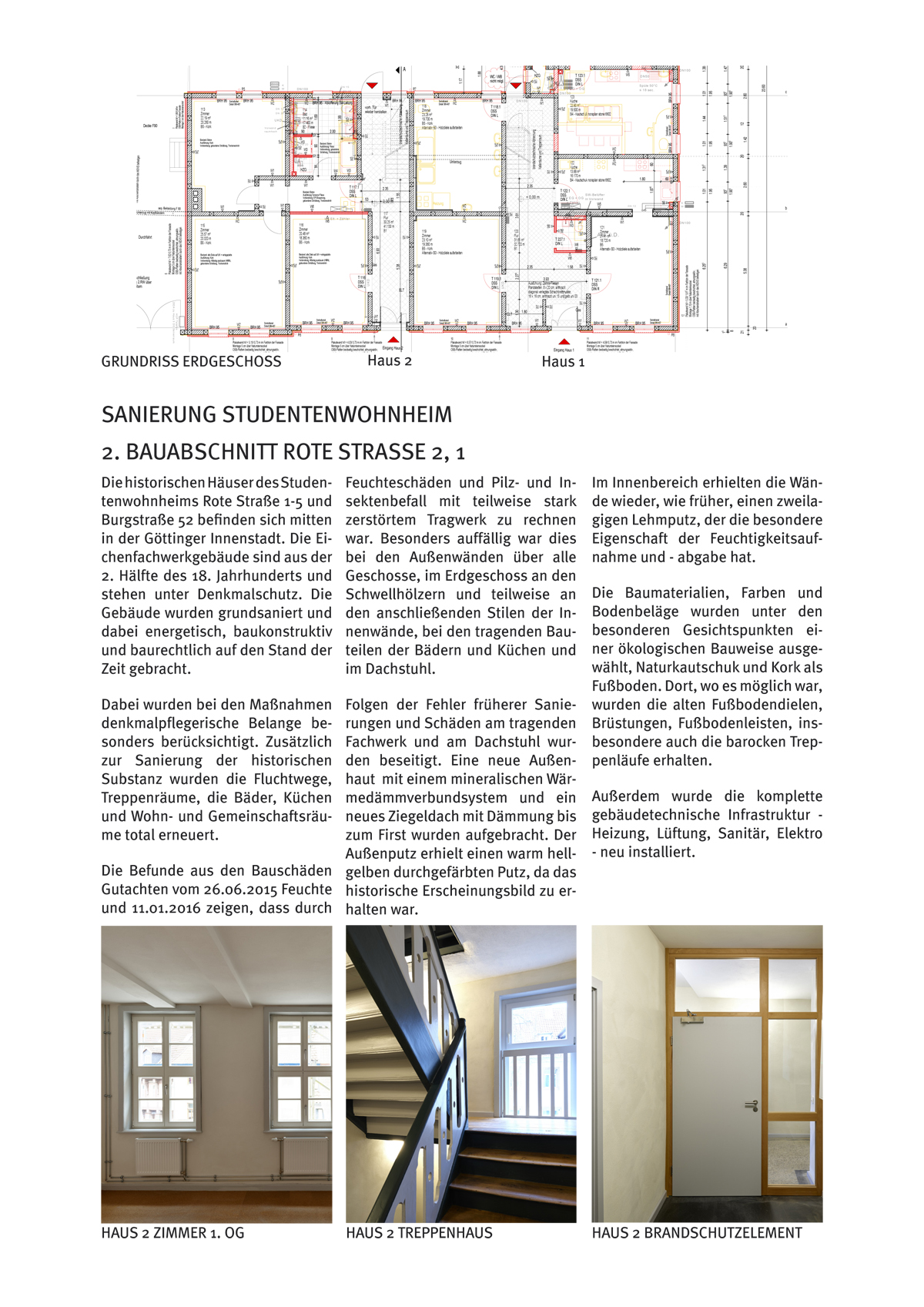 Refurbishment of student dorm Rote Straße/Burgstraße Göttingen